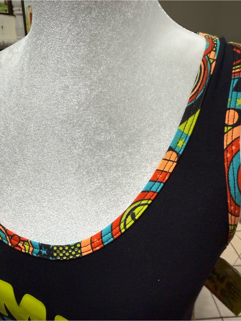 Zumba Logo Tank Top in Black with Multicolor Print Small - Picture 3 of 10